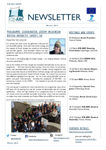 ICE-ARC Internal Newsletter Winter 2015 image